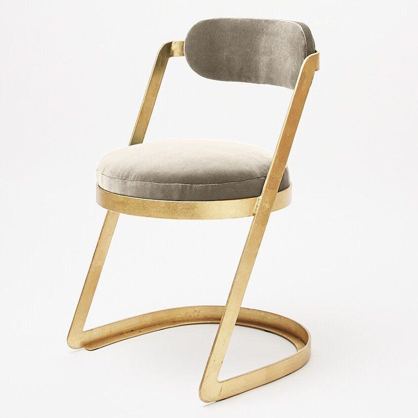 Luxe Dove Grey Velvet Chair